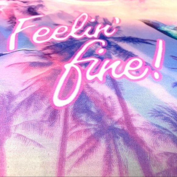 FEELIN’ FINE CROP TOP COLOUR SPLASH TEE WOMEN SIZE MEDIUM - Picture 4 of 8